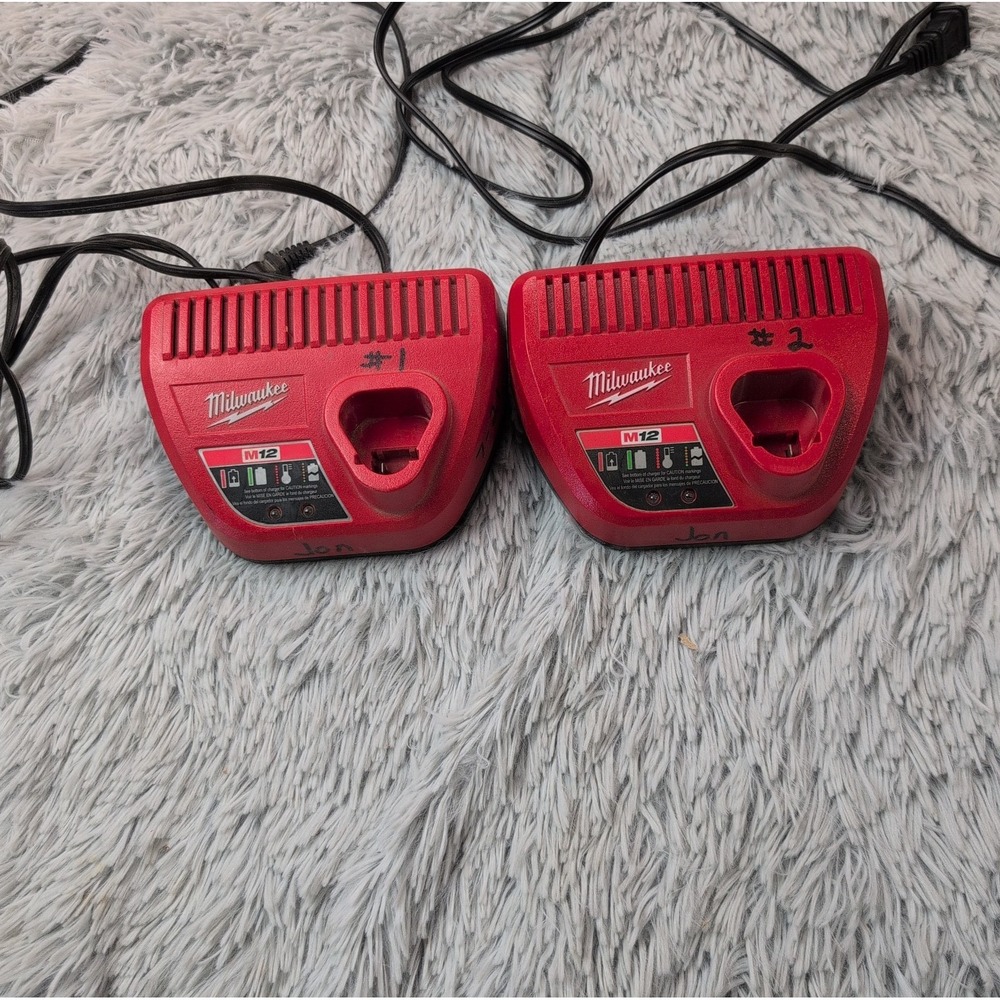 Milwaukee 48-59-2401 M12 12V Lith Ion Battery Charger 12 Volt Lot  Of  2